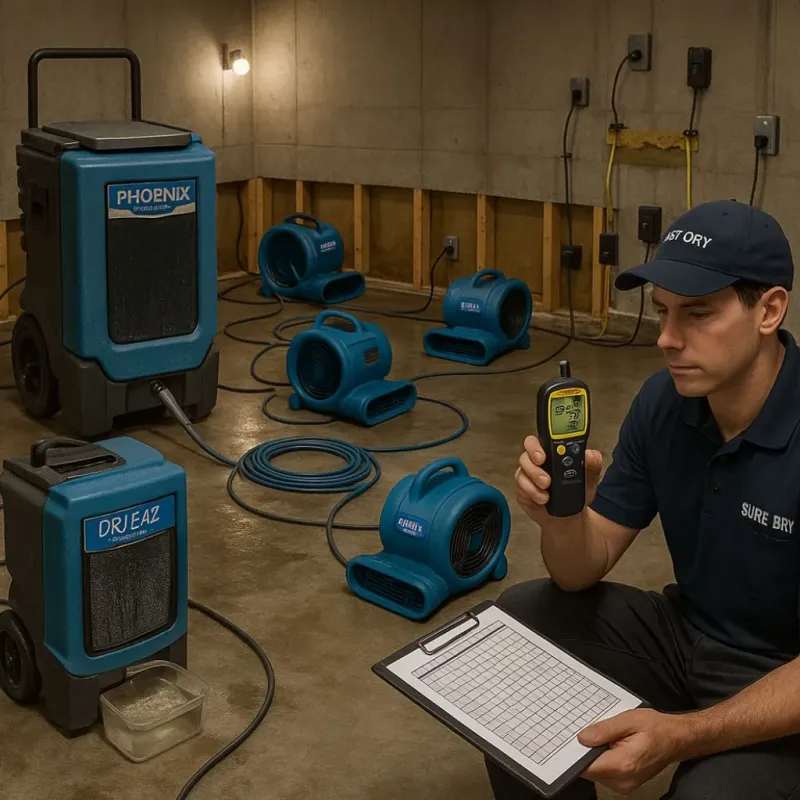 Structural Drying and Dehumidification process in Eden Valley, MN